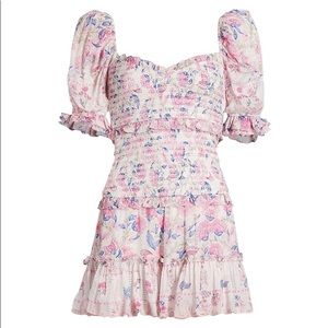 Hemant & Nandita Tiered Floral Smocked Mini Dress
